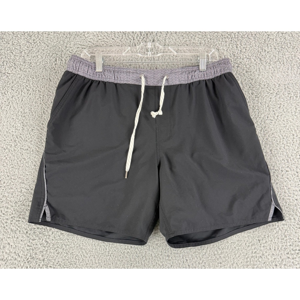 Vuori Banks Shorts Mens Medium ? Black Gray Athletic Swim Performance 6 Inch